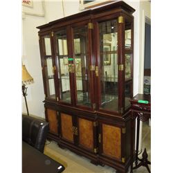 Oriental style cabinet with china hutch