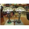 Image 1 : 2 Stained glass "Tiffany Style" lamps