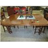 Image 1 : Victorian Oak "Crank" table with leaf