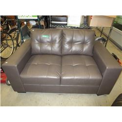 NEW - Contemporary Style Leather Love Seat