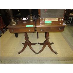 2 Vintage Duncan Phyfe side tables w/ drawers