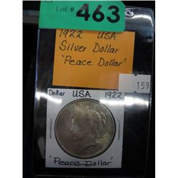 1922 US Silver Peace Dollar