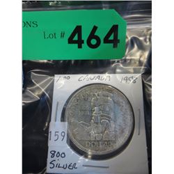 1958 Canadian Death Totem dollar - .800 Silver
