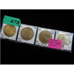 4 Canadian & US commemorative trade dollars