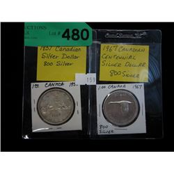 1957 & 1967 Canadian Silver dollars