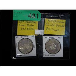 1959 & 1964 Canadian Silver dollar