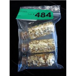 3 Vials of gold leaf