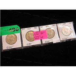 4 USA 50-cent pieces -1965, 67,68 & 69