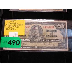 1937 Canada $20 bank note