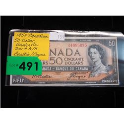 1954 Canadian $50 bank note