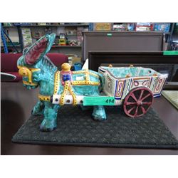 Glazed ceramic donkey planter