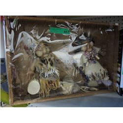 2 Hand made Spud dolls with leather clothing