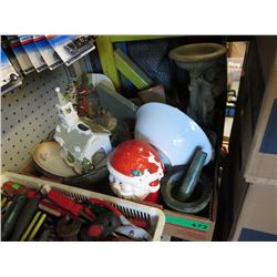 Box of decorative household objects