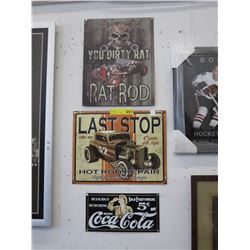 3 Tin advertising signs