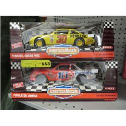 2 Ertl scale model die-cast cars
