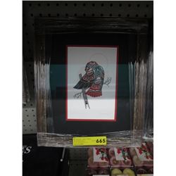 Framed Richard Shorty print "Red Tailed Hawk"