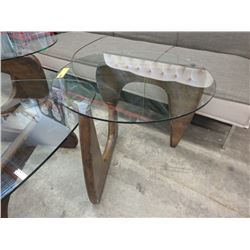 NEW - Round Glass Top Side Table