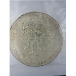 1968-72% Silver 20 gram Mexican City Olympics coin