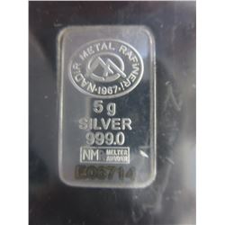 2 x .999 Silver 5 gram bars