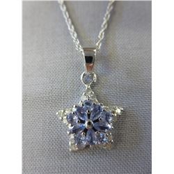 Diamond & Tanzanite studded star necklace