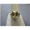 Image 1 : Emerald cut Citrine & Diamond ring