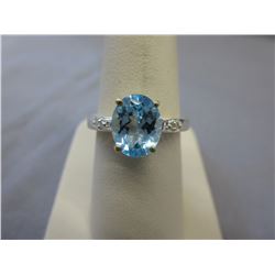 3.5 CT Oval cut Blue Topaz ring