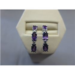New Oval cut Amethyst earrings