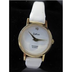 New leather Sutton watch set with diamond-works