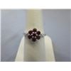Image 1 : Diamond & Garnet cluster ring - sterling silver