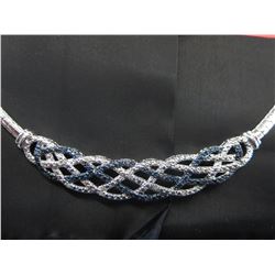 1/4 CT Blue & White Diamond studded necklace