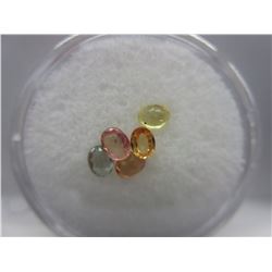 5 Oval cut assorted coloured Sapphires