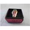 Image 3 : Bronze coloured & red enamel poison ring