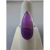 Image 1 : Pink & purple Botswana Agate Pear shaped ring