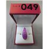 Image 2 : Pink & purple Botswana Agate Pear shaped ring