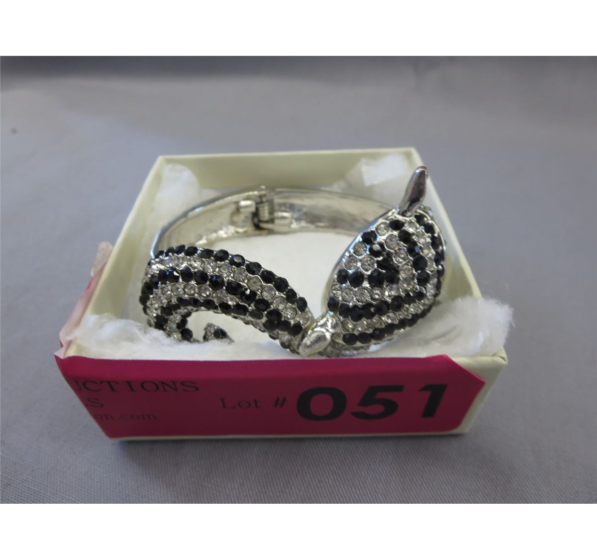 Swarovski crystal studded fox bangle 