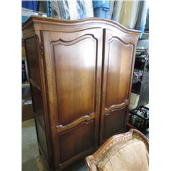 Vintage wood wardrobe with keys