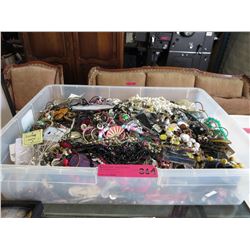 Tote of fashion & costume jewelry - used