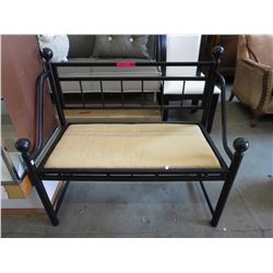 Metal bench with upholstered seat - used