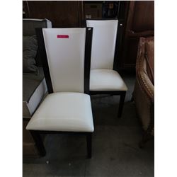NEW - 2 White Bonded Leather Dining Chairs