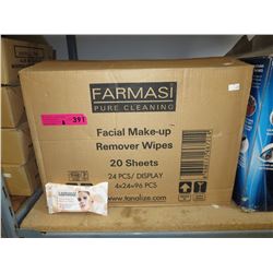 Case of makeup remover wipes