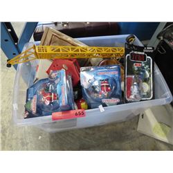 Tote of toys & other goods
