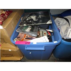 Tote of assorted goods