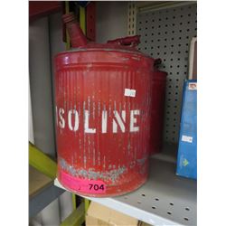 2 Vintage metal gasoline cans