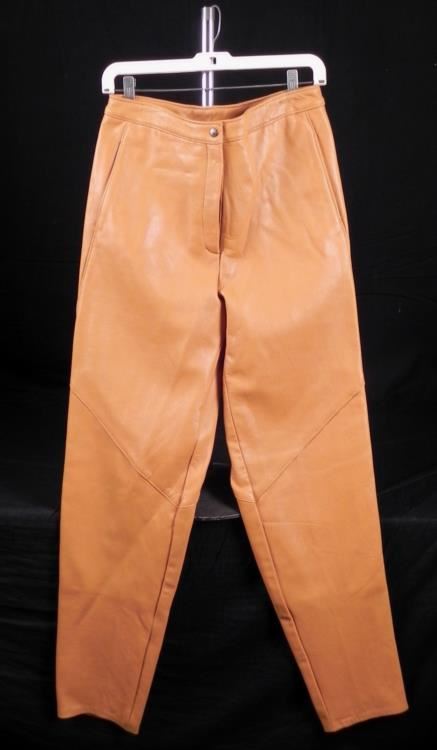 tan leather trousers ladies