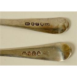A George III Old English Pattern Dessert Spoon, with bright cut decoration, by Hester Bateman, Lo...