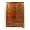 Image 1 : A 19th Century Oak Press Cupboard on Chest, the moulded cornice above a pair of field panel doors...
