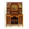 Image 1 : A Late Victorian Rosewood Side Cabinet, inlaid with ribbons, urns, scrolling of foliage and flowe...