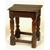 Image 1 : A Joined Oak Stool, the rectangular top on tapering turned legs joined by stretchers  See illustr...