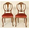 Image 1 : A Set of Four Late Victorian Inlaid Mahogany Chairs, of Hepplewhite design, on cabriole front leg...