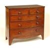 Image 1 : An Early 19th Century Mahogany Bow Front Chest, of two short and three graduated long drawers, 10...